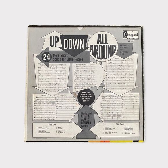 Vintage DISNEY VINYL RECORD  - Up down All Around - Picture 2 of 5